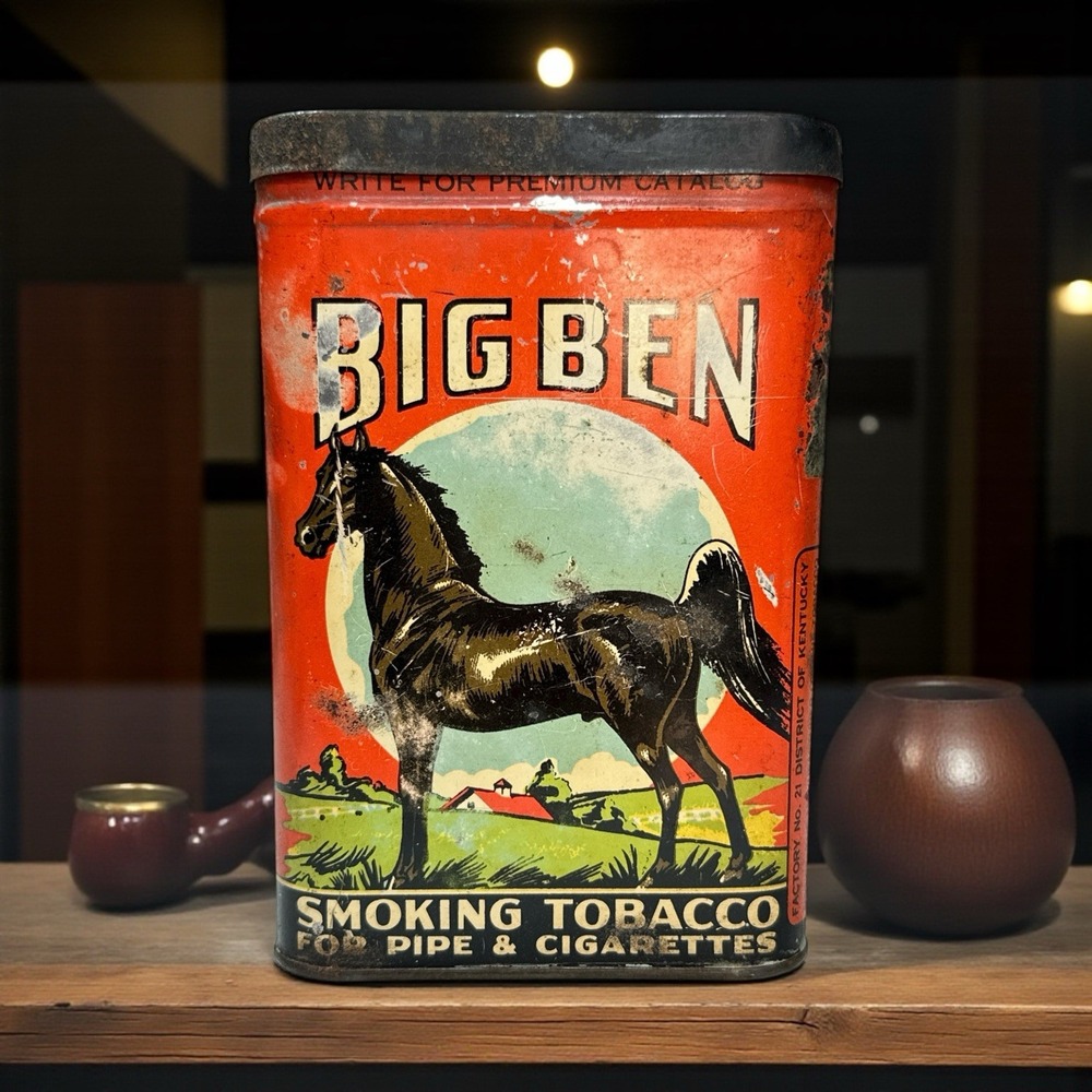 Vintage Big Ben Smoking Tin Brown&Williamson Tobacco Corp LouisvilleKy USA*EMPTY